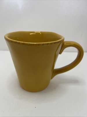 Vintage PIER 1 ELEMENTAL Coffee/Tea Rustic Golden Honey Yellow Farmhouse Mug