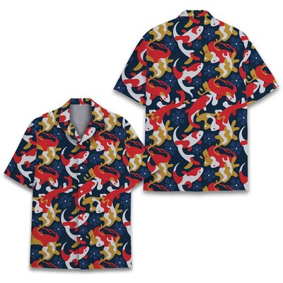 Koi Fish Hawaiian Shirt Aloha Beach Top Mens Womens Tropical Summer