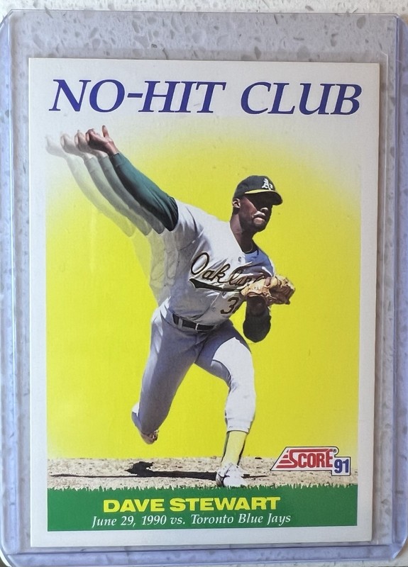 1991 Score No-Hit Club #702 Dave Stewart Oakland Athletics