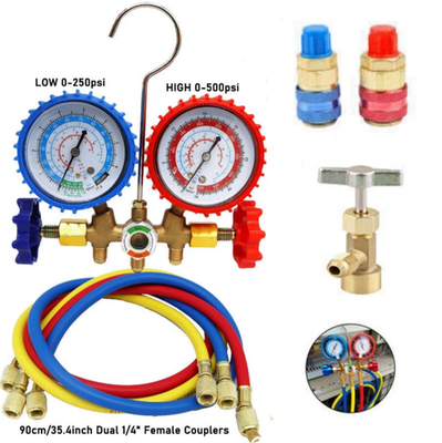 #ad AC Manifold Gauge Set A C Refrigeration 3FT Color Hose fit R502 R134a R12 R22 *1 $22.40