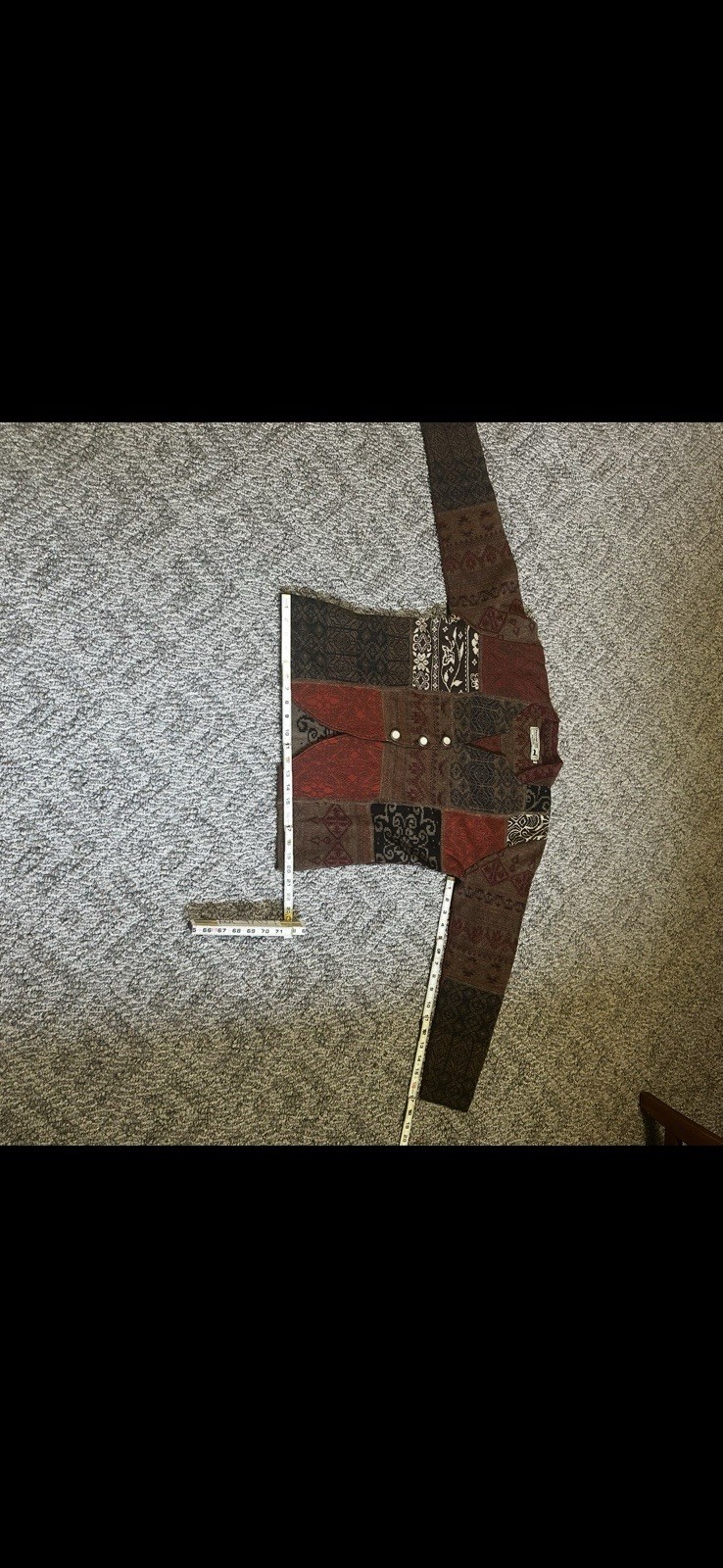 PERUVIAN LINK XL Alpaca Blend Patchwork Knit Card… - image 14