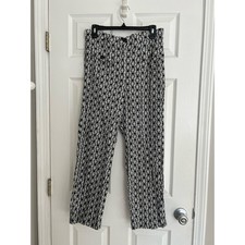 Talbots Vintage Black and White Geometric Stretch Pants Sz: 8