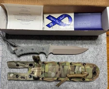 CRK Harsey Pacific S35VN FDE Plain Edge PAC‑1004 – Black Micarta – Camo Sheath