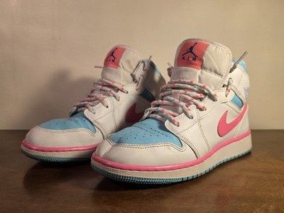 Nike Air Jordan 1 Mid Digital Pink 555112-102 Size 5.5Y PRE OWNED