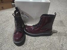 Union Bay Burgendy Hayden Combat Style Boots Size 6 New