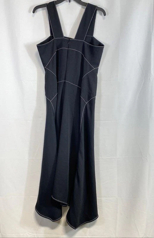 Proenza Schouler White Label Black Contrast Stitch Handkerchief Hem Dress - Image 2 of 4