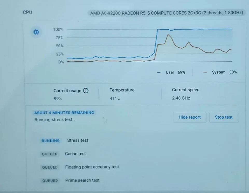 HP Chromebook Enterprise 14A G5 AMD A6-9220C 1.8GHz 5 Comp Cores 2C+3G Radeon R5 - Image 4 of 4