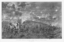 RUSSO-JAPANESE WAR Night Attack on Russian Positions - Antique Print 1904