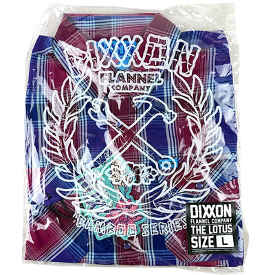 DIXXON Flannel ''Lotus'' Men's LARGE Plaid Pearl Snap Bamboo Short Sleeve Shirt