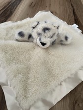 Cloud Island Spotted Leopard Cream Lovey Blanket Satin Edged Border