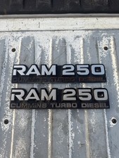 1992 1993 Dodge Ram 250 Cummins Turbo Diesel Fender Emblem Badge Oem Pair D250