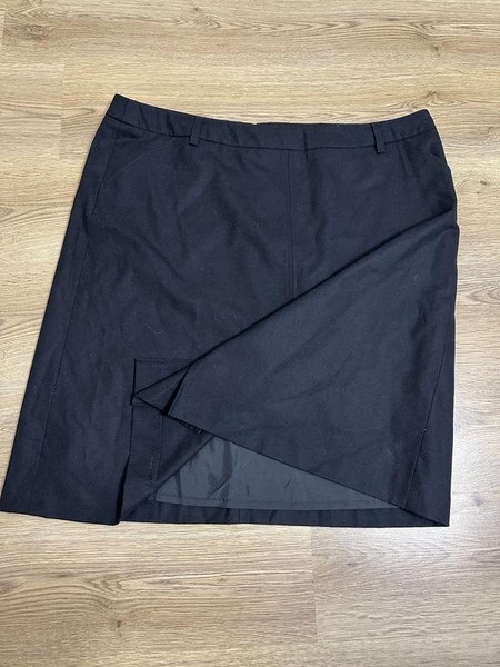 Women Peter Hahn Skirt Black Wool 52 / 5XL  / 60