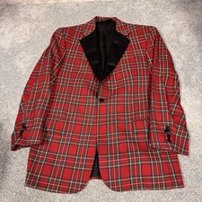 Jos. A Bank Tuxedo Jacket 42r Red Tartan Old Money Wool Smoking Jacket Jos. A Bank Tuxedo Jacket 42r Red Tartan Old Money Wool Smoking Jacket