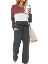 Lounge Sets for Women Sweatsuits Sets Piece Outfit Long Sleeve Tops Pants Wor...