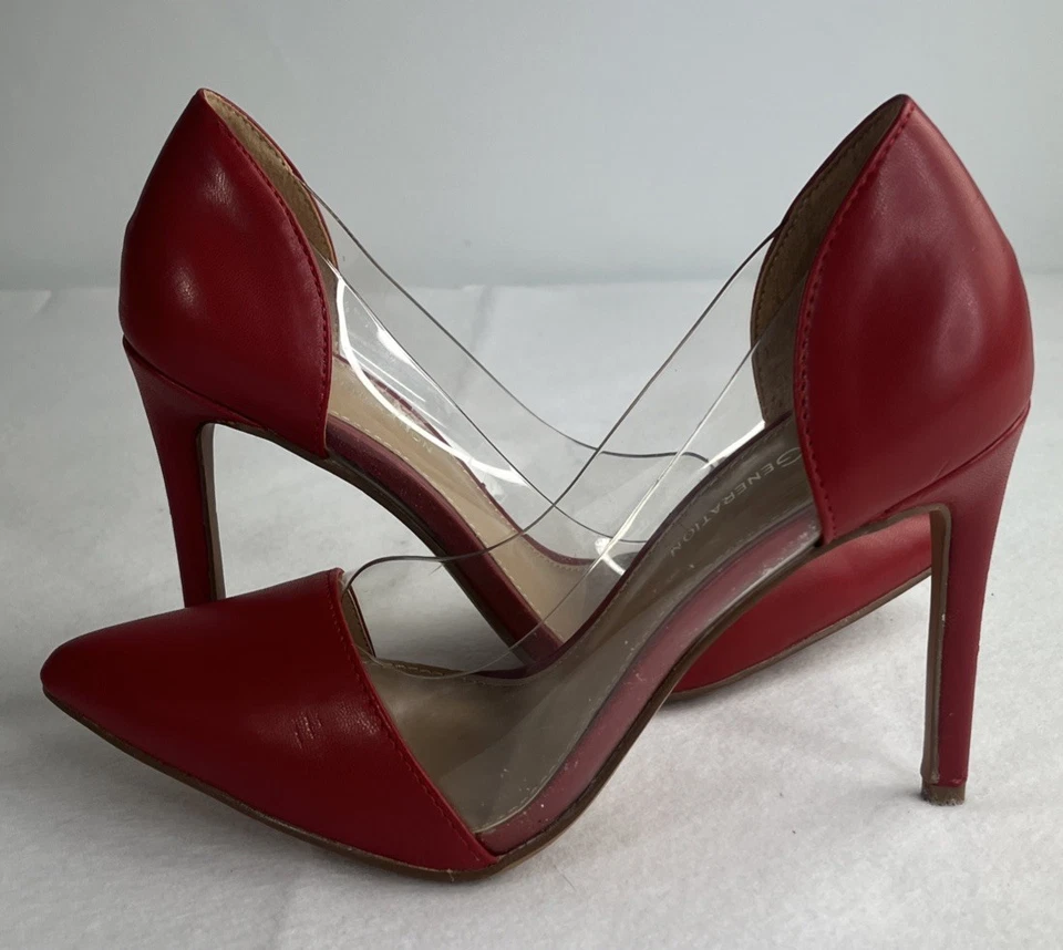 Tacones de aguja BCBGeneration Lania rojos sin cordones en punta talla 6,5 - limpios Foto 4 de 4