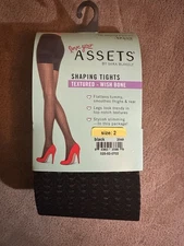 Spanx Size 2 Love Your Assets Textured Shaping Tights Black Wishbone