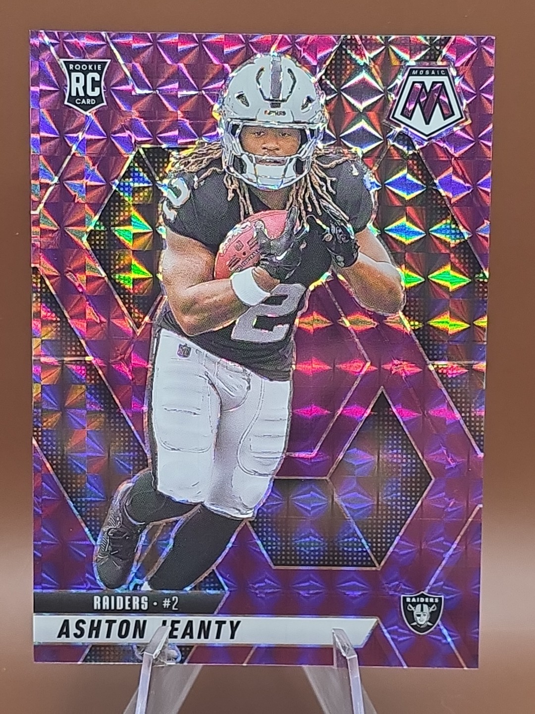 2025 Panini Mosaic Ashton Jeanty #345 (RC) Mosaic Purple Prizm 27/49