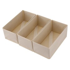 Sock Drawer Organizer 3 Pack Collapsible Fabric Storage Bins for Underwear D...