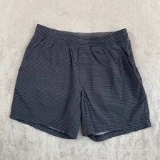 Rhone Mako Shorts MensMedium Black Striped Unlined Athletic Running Training Gym