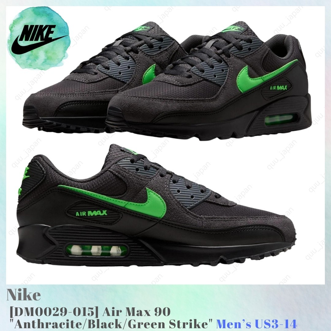 Size 11.5 - Nike Air Max 90 Black Green Strike for sale online | eBay