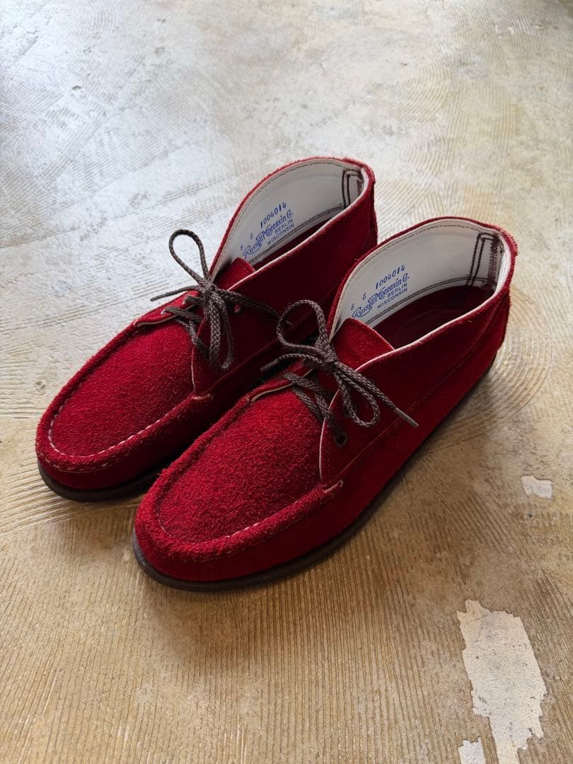 Russell Moccasin Mens Red Suede Chukka Boots Made in USA