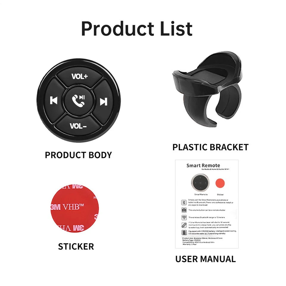 Bluetooth drahtloser Medienknopfwagen -Lenkradfernbedienung für Motorrad - Bild 4 von 4