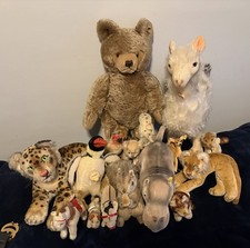 Vintage Steiff Mohair Animal Collection   1950s  60s German Plush Set