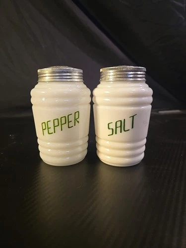 Vintage Hazel Atlas Milkglass Salt And Pepper Shakers. Great Condition!