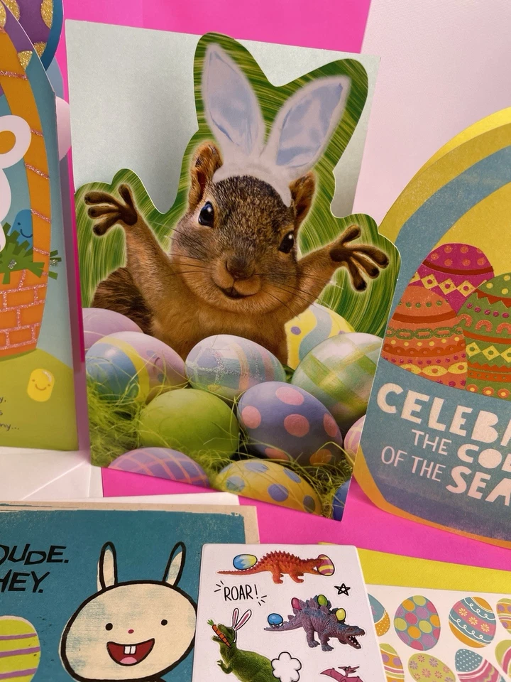 HUGE 12 -LOT EASTER PAPYRUS /AMERICAN GREETINGS CARDS KIDS -LOADS STICKERS! $60 - Image 3 of 4