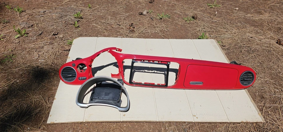 2012-2019 VOLKSWAGEN BEETLE TABLERO DE INSTRUMENTOS BISEL EMBELLECEDOR CUBIERTA JUEGO DE MOLDURAS OEM Foto 2 de 4