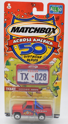 Matchbox Superfast Texas Dodge Dakota Pickup rot. Across America 50 Birthday