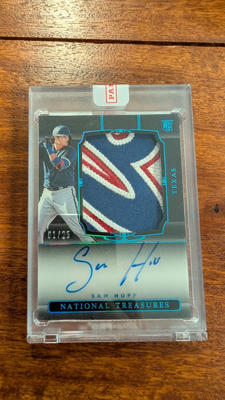 2021 Panini National Treasures RPA Midnight SAM HUFF #175 Auto RC #1/25 view 1