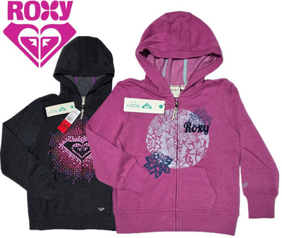 NEW Roxy Girls Full Zip Long Sleeve Hooded Pullover XS S M L PINK GRAY