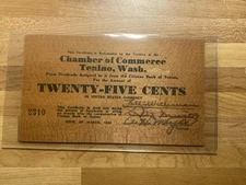 Tenino, Washington, 1932 25 Cents Wooden Money Depression Scrip