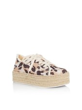 SCHUTZ Womens Beige Leopard Espadrille Luana Platform Athletic Sneakers 9.5 B