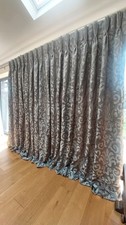 Silver satin-type Triple Pinch Pleat Interlined Heavy Curtain