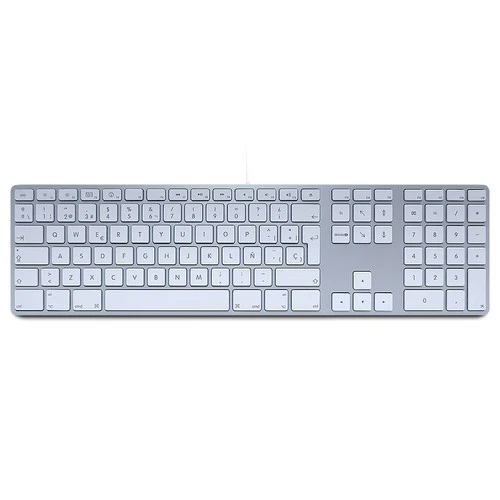 New Western Spanish Apple Aluminum Wired Keyboard w/Numeric Keypad - A1243