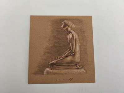 Weiblicher Akt Figur Zeichnung Studie von viC - ungerahmt, original, signiert