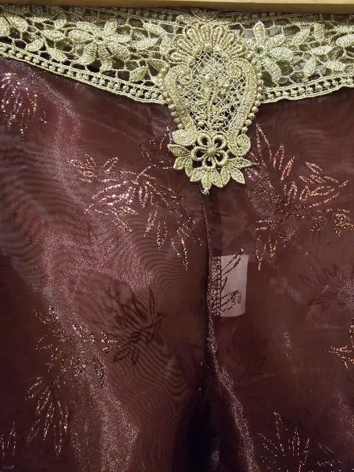 Genie Costume set Women's Red/Maroon Gold lace Halloween Large Tall/XL Tall. - Image 3 of 4