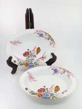 Spode 'Chelsea Gardens' Fine Bone China: Set of 2 Oval Vegetable Bowls 9.75"