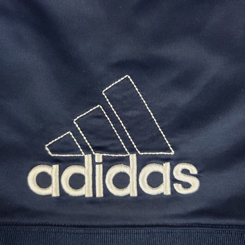 Adidas Jacket Boys 5 Blue Track Full Zip Mock Neck 3 Stripe Outdoor Casual Play - Picture 7 of 8