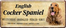  Targa in latta ''English Cocker Spaniel'' 28x12 cm