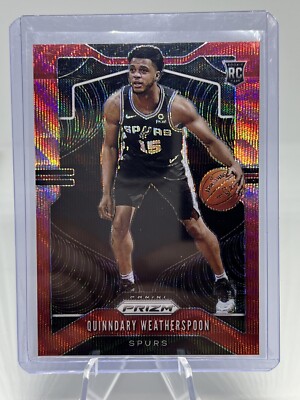 2019-20 PRIZM RED RUBY WAVE #285 QUINNDARY WEATHERSPOON RC SAN ANTONIO SPURS