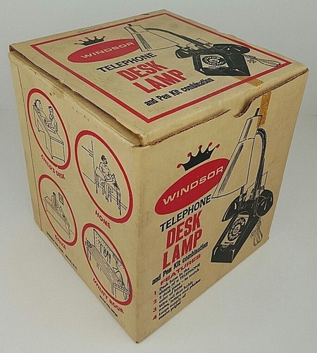 Vintage Mid Century Modern Windsor Telephone Desk Lamp & Pen Kit Combo w/ Box - Picture 10 of 11