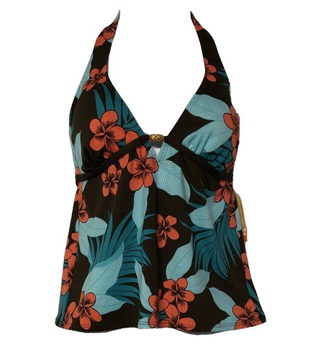 New Tropical Escape Womens Size 6 Multi Color Blue Paisley Tankini