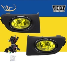 Pair Yellow Lens Fog Lights w/Switch+Bulbs For 2001 2002 2003 Honda Civic 2/4DR