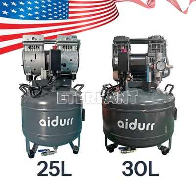 Dental Silent Oil-Free Dental Air Compressor Portable Medical Pump 25L/30L