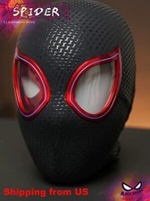 US STOCK Spider-Man Mask Eye Moving Miles Morales Cosplay Helmet Remote Control