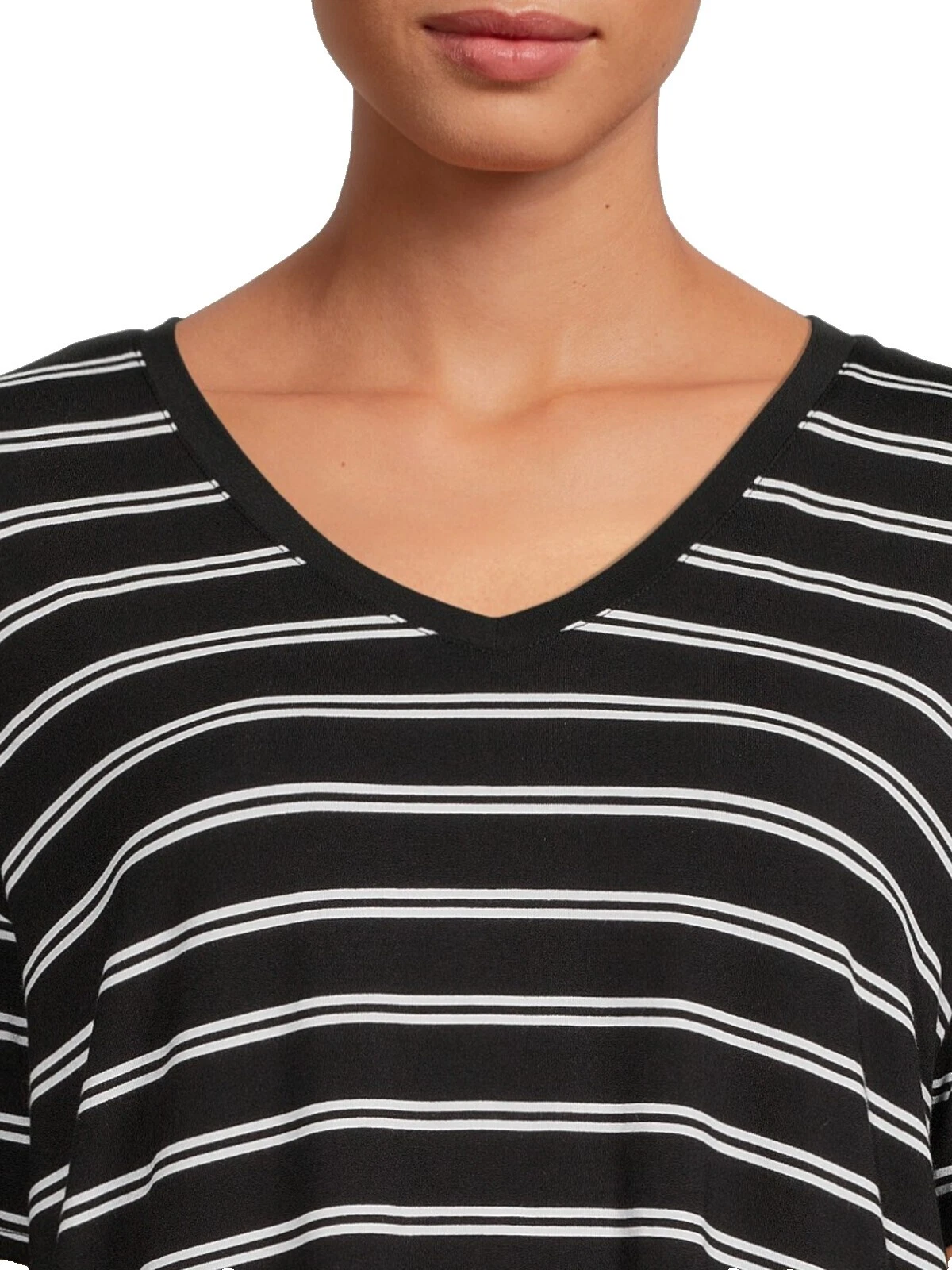 Regular Size Striped T-Shirt Tops for Women