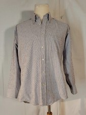 Sz 16 32/33 Mens Dress Shirt. Blue Stripe Long Sleeve, Button up. Preowned